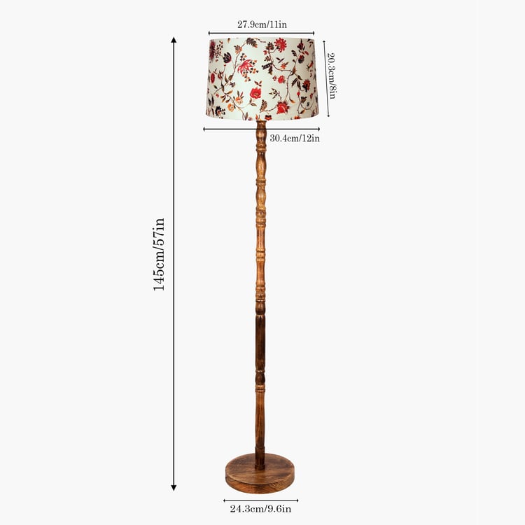 HOMESAKE Rekh Solid Wood Floor Lamp