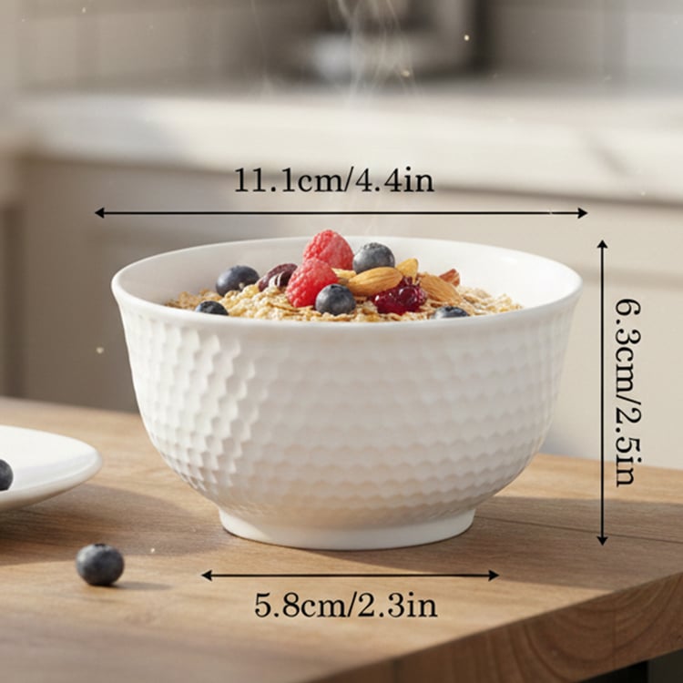 HOMESAKE Set of 6 Porcelain Ice Cream Bowls - 236ml