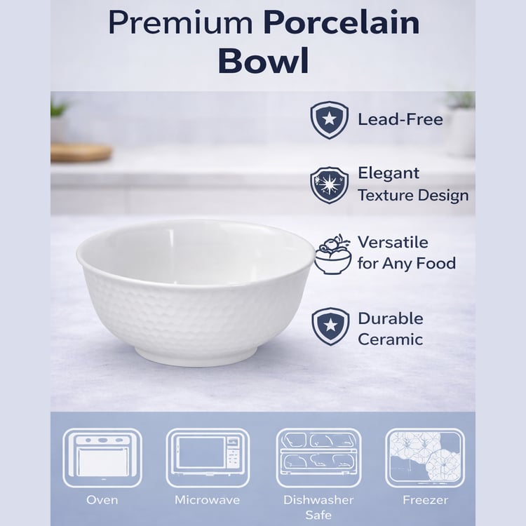 HOMESAKE Set of 6 Porcelain Ice Cream Bowls - 236ml