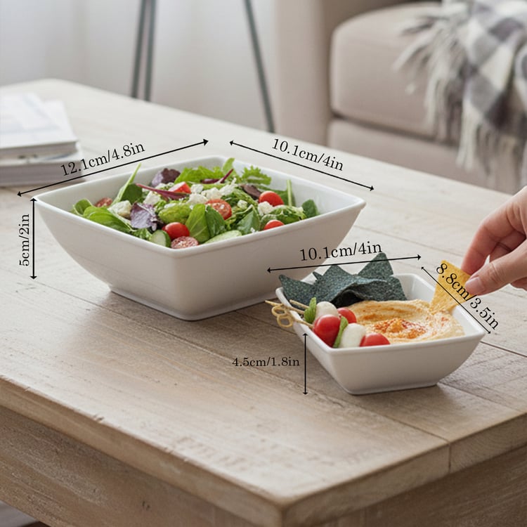 HOMESAKE Set of 2 Porcelain Serving Bowls