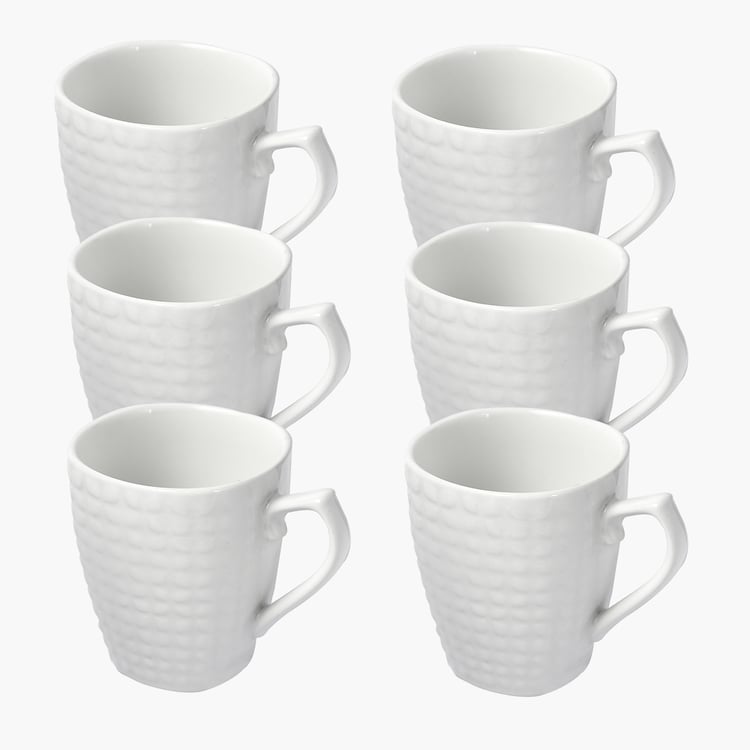 HOMESAKE Set of 6 Porcelain Coffee Mugs - 355ml