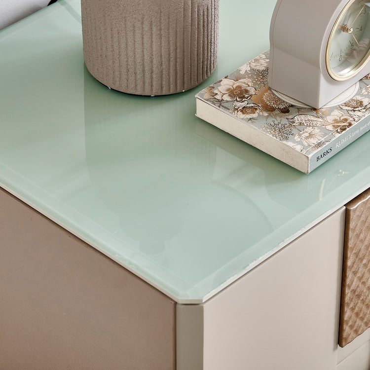 Stellar Elite NXT Bedside Table with Drawers - Greige