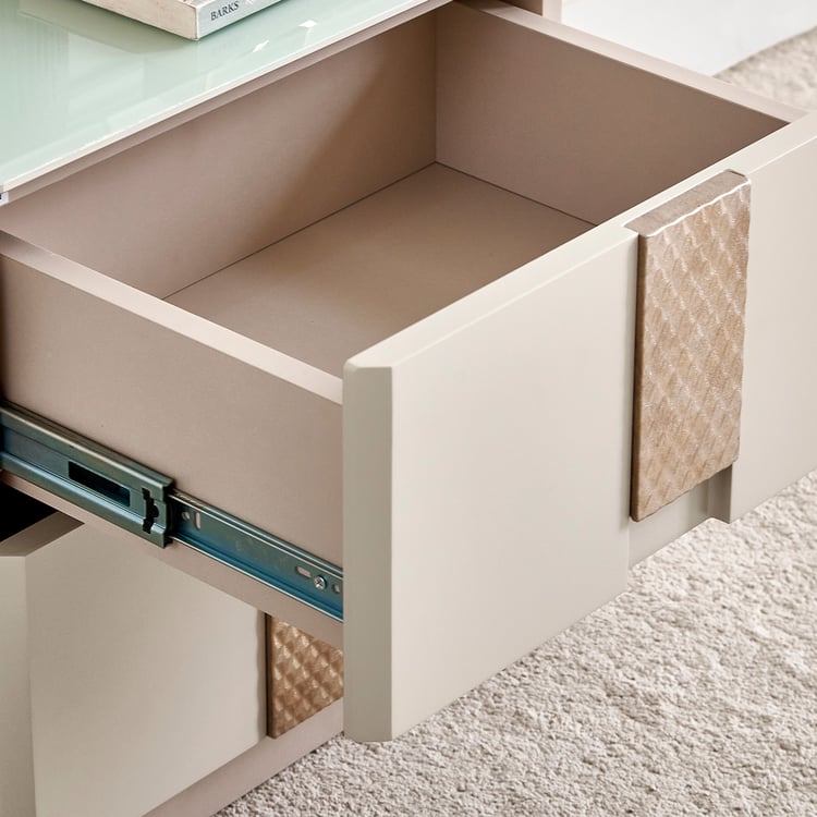Stellar Elite NXT Bedside Table with Drawers - Greige