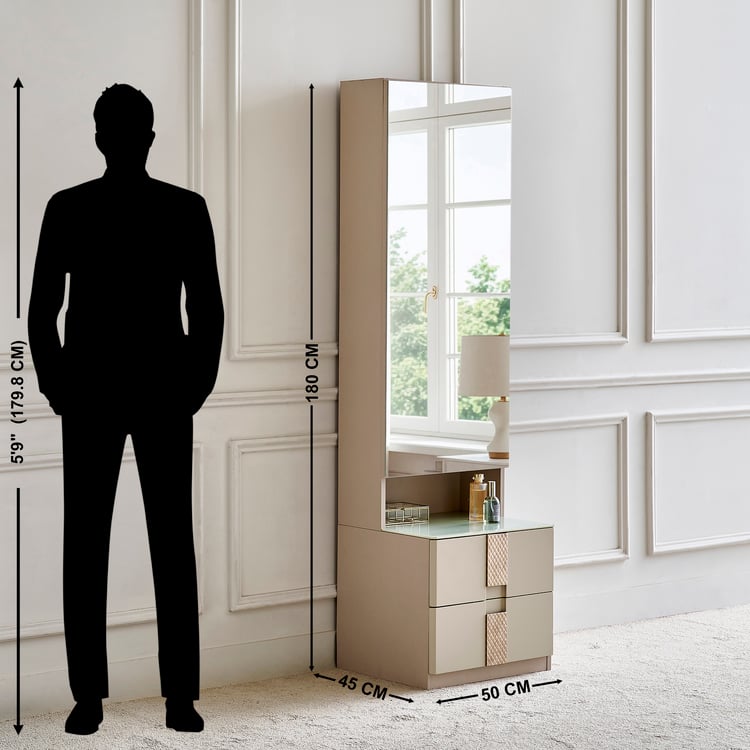 Stellar Elite NXT Dresser Mirror with Drawers - Greige