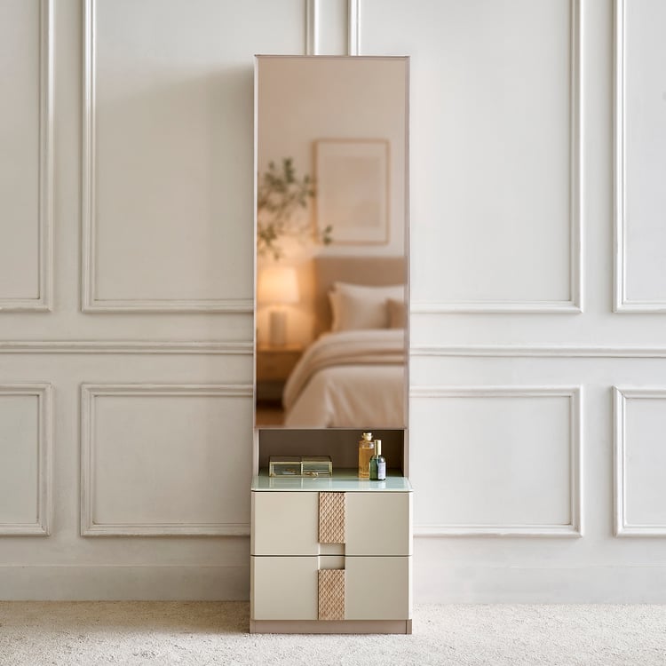 Stellar Elite NXT Dresser Mirror with Drawers - Greige