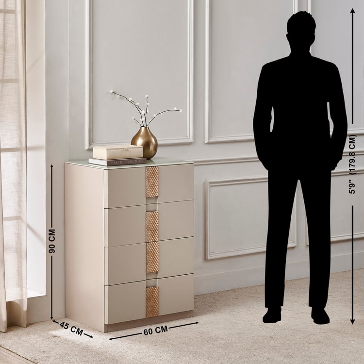 Stellar Elite NXT Chest of 4 Drawers - Greige