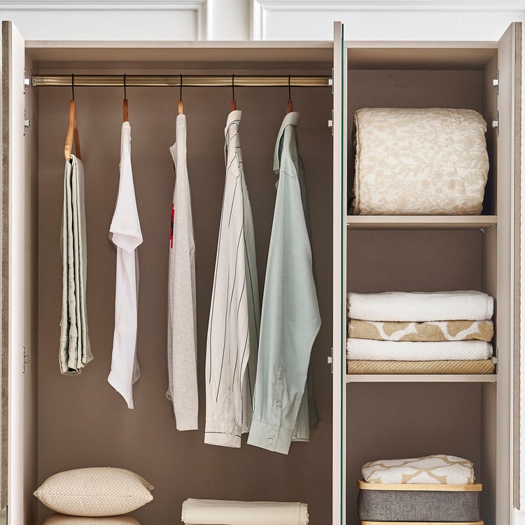 Stellar Elite NXT 3-Door Wardrobe with Mirror - Greige