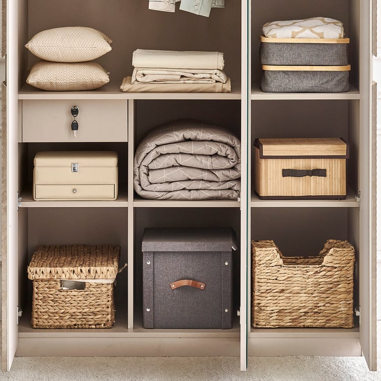 Stellar Elite NXT 3-Door Wardrobe with Mirror - Greige