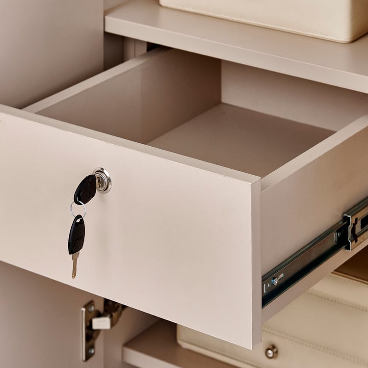 Stellar Elite NXT 4-Door Wardrobe with Mirrors - Greige