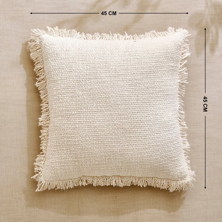 Dwell Fringed Filled Cushion - 45x45cm