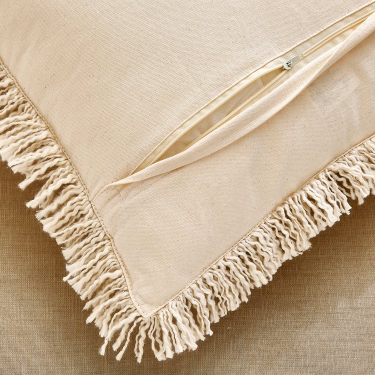 Dwell Fringed Filled Cushion - 45x45cm