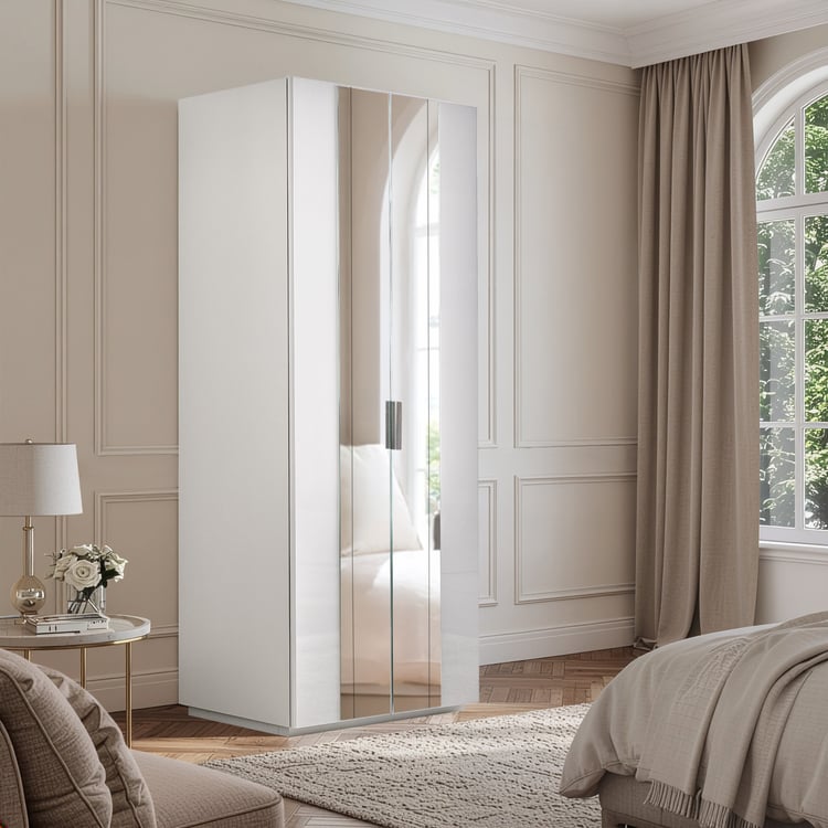 Cashmere 2-Door Wardrobe with Mirrors - Grey