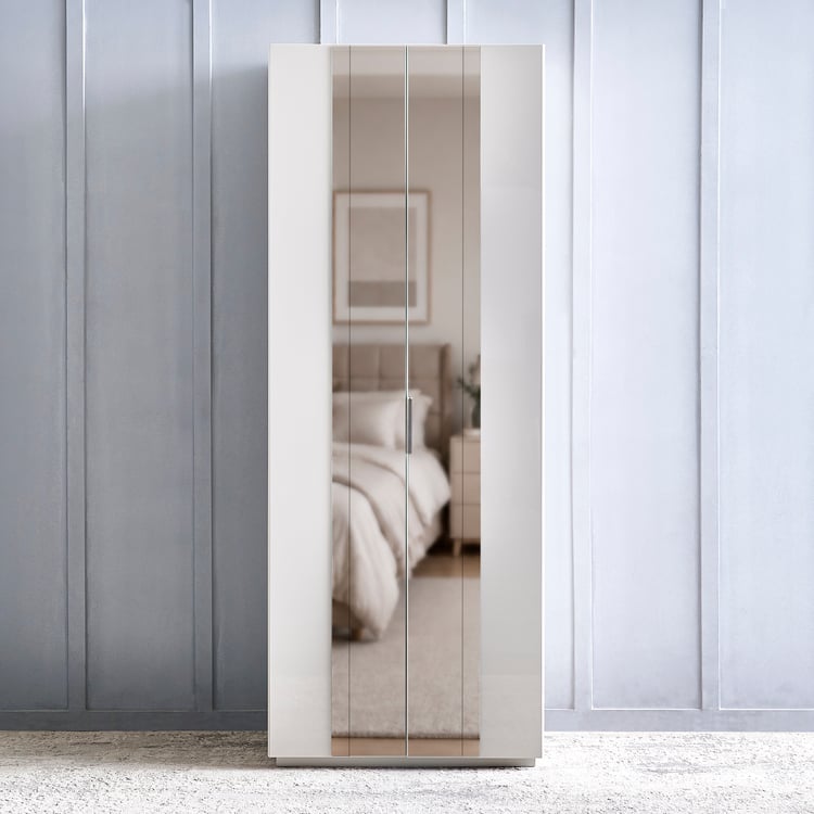 Cashmere 2-Door Wardrobe with Mirrors - Grey