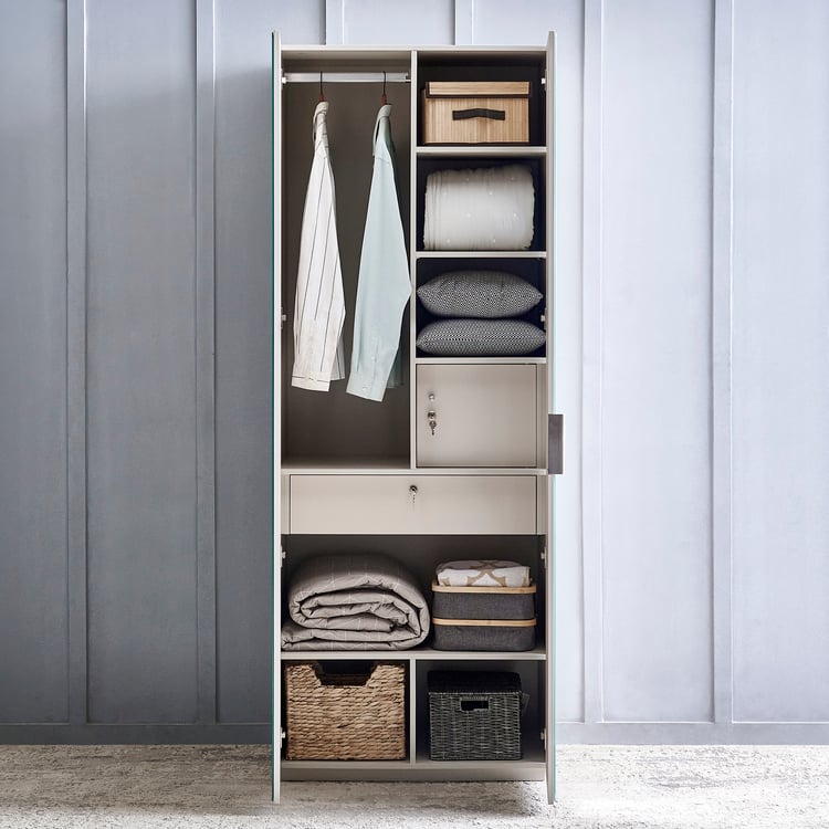 Cashmere 2-Door Wardrobe with Mirrors - Grey