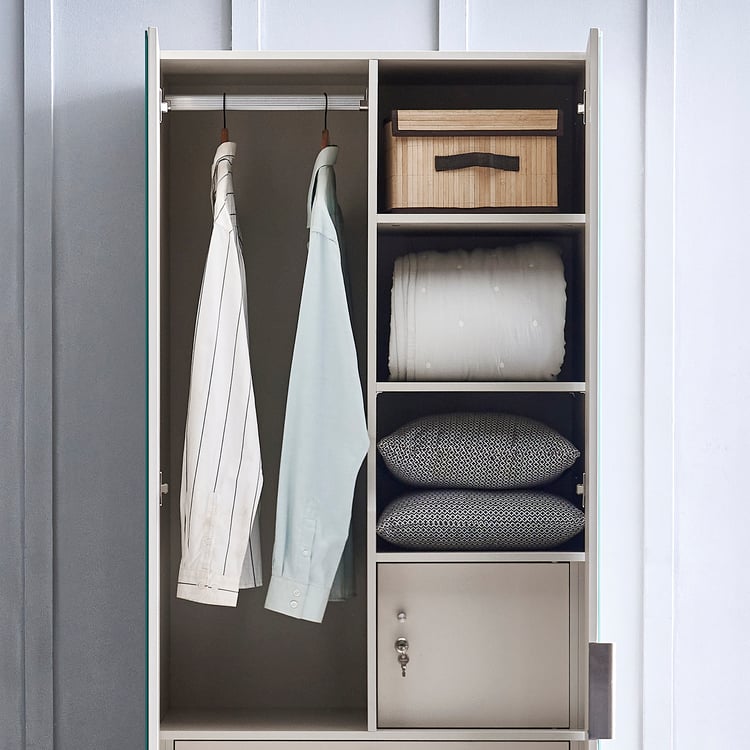 Cashmere 2-Door Wardrobe with Mirrors - Grey