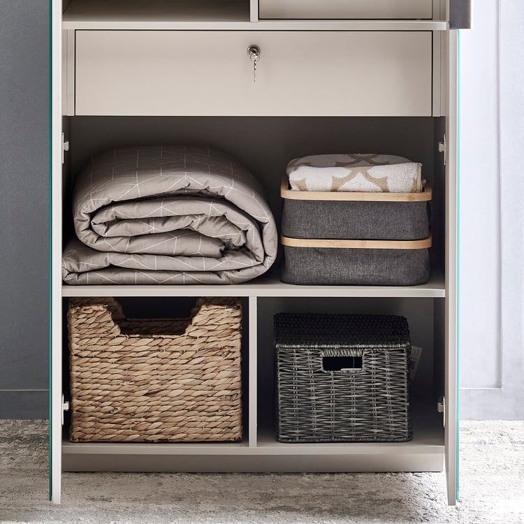 Cashmere 2-Door Wardrobe with Mirrors - Grey