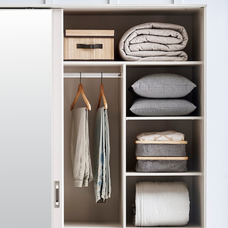 Cashmere 2-Door Sliding Wardrobe with Mirrors - Grey