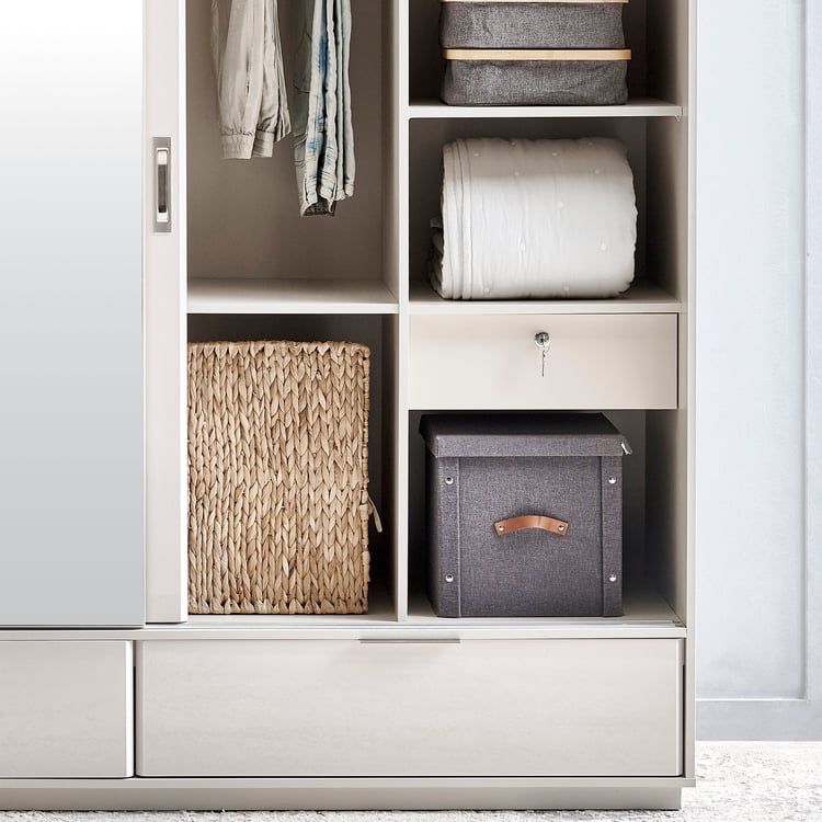 Cashmere 2-Door Sliding Wardrobe with Mirrors - Grey