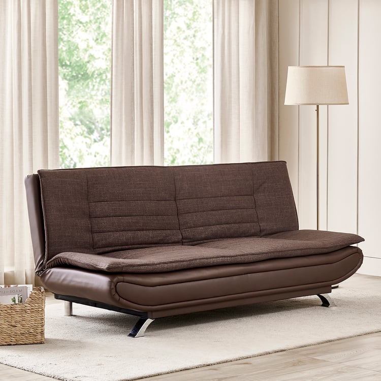 Faith NXT Fabric 3-Seater Sofa Bed - Brown