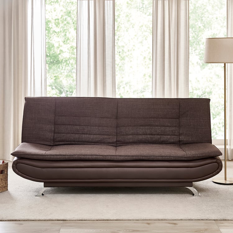 Faith NXT Fabric 3-Seater Sofa Bed - Brown