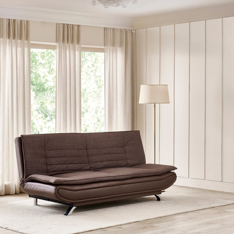 Faith NXT Fabric 3-Seater Sofa Bed - Brown