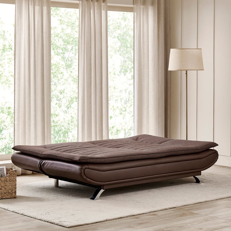 Faith NXT Fabric 3-Seater Sofa Bed - Brown