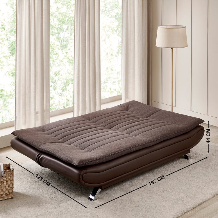 Faith NXT Fabric 3-Seater Sofa Bed - Brown