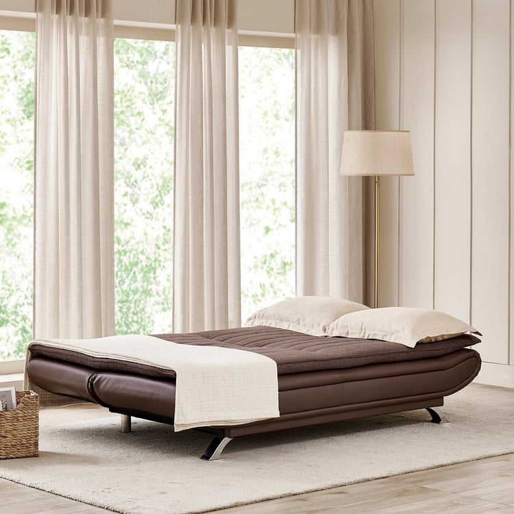 Faith NXT Fabric 3-Seater Sofa Bed - Brown