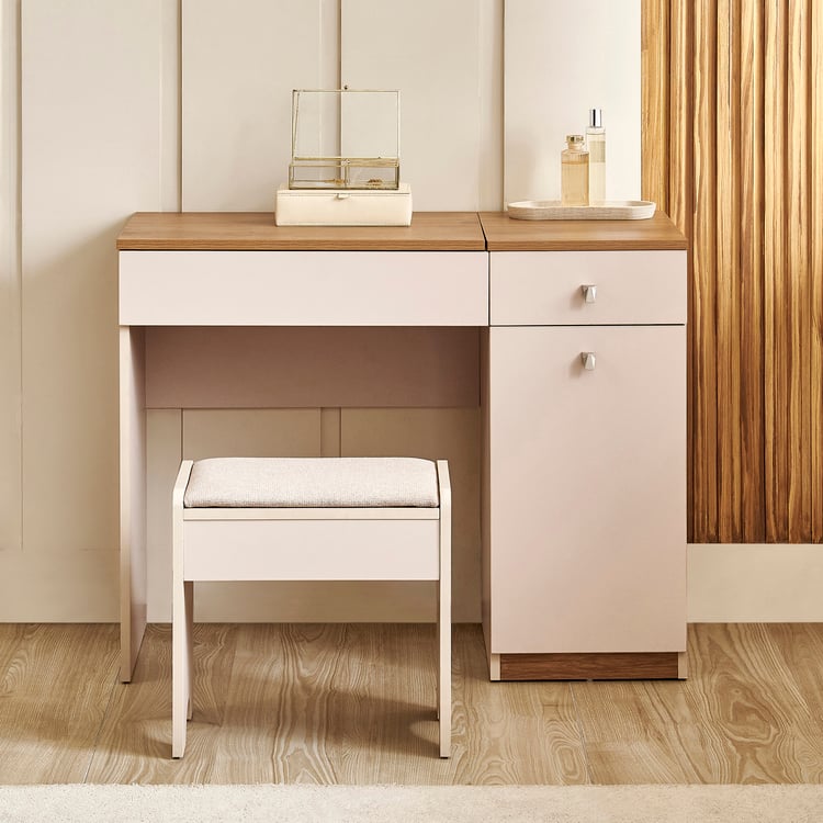 Nesta Dresser Mirror with Stool - Walnut