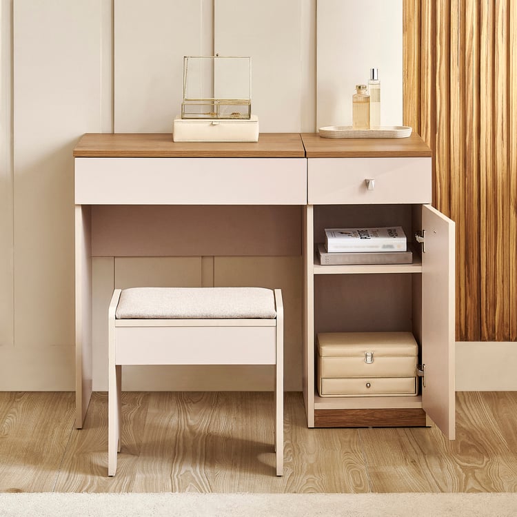 Nesta Dresser Mirror with Stool - Walnut