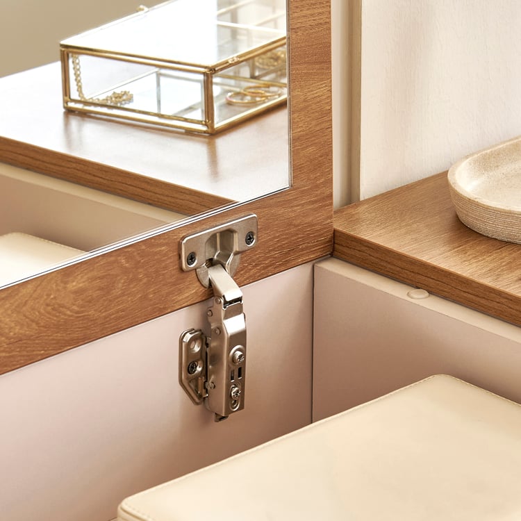 Nesta Dresser Mirror with Stool - Walnut