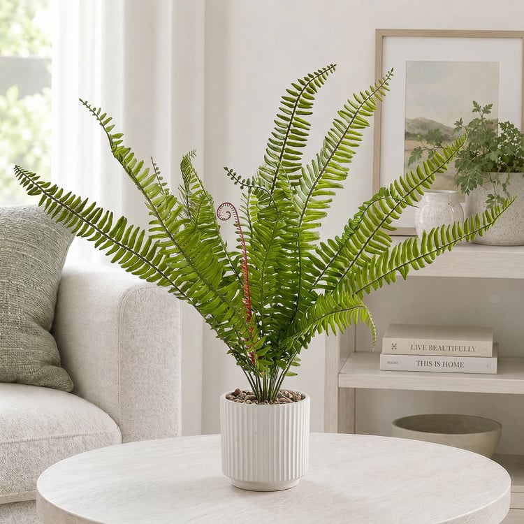 Corsica Gloria Classic Fern Artificial Plant in Ceramic Pot