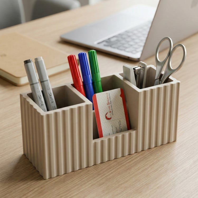 HOME SPARKLE Wooden Desk Organiser