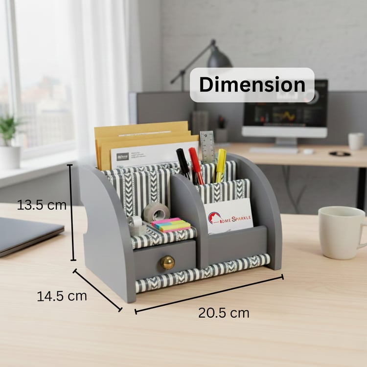 HOME SPARKLE Wooden Desk Organiser