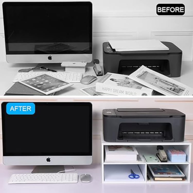 HOME SPARKLE 2-Tier Printer Stand with Storage
