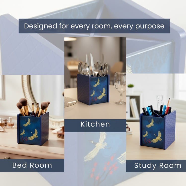 HOME SPARKLE Wooden Printed Cutlery Holder