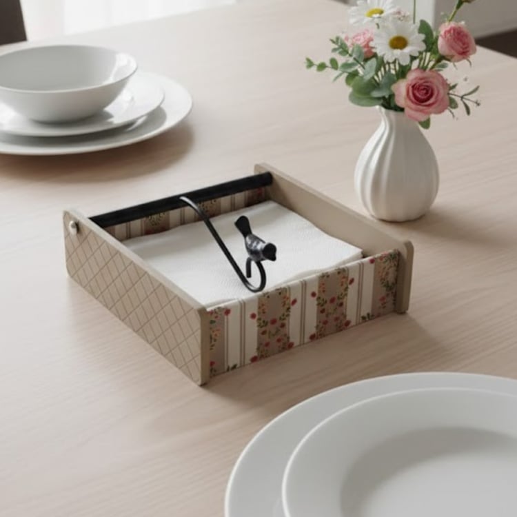 HOME SPARKLE Wooden Tissue Holder