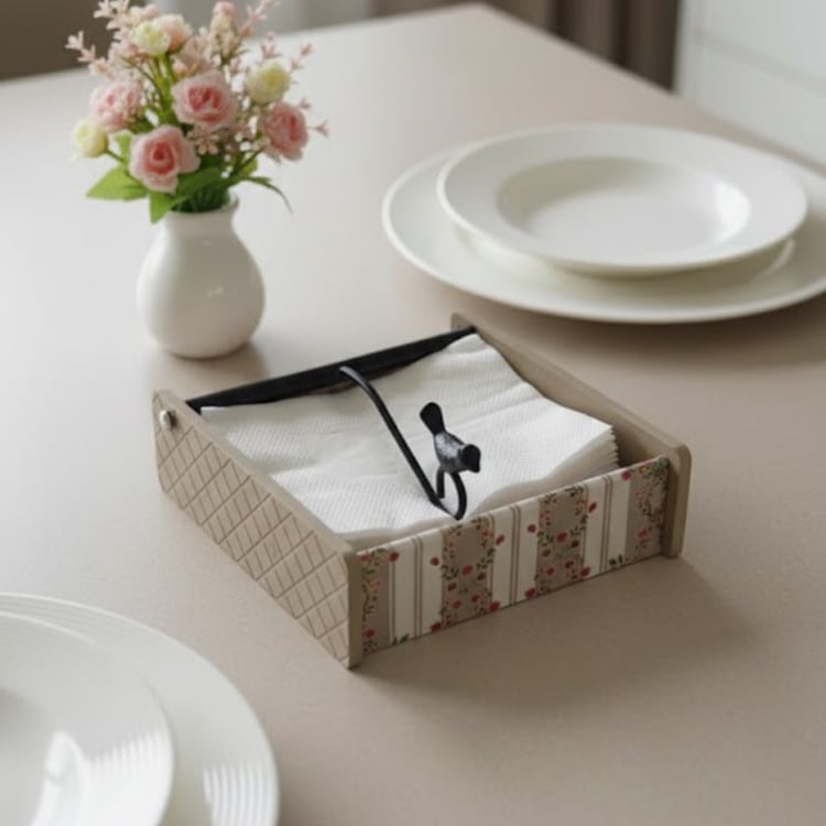 HOME SPARKLE Wooden Tissue Holder