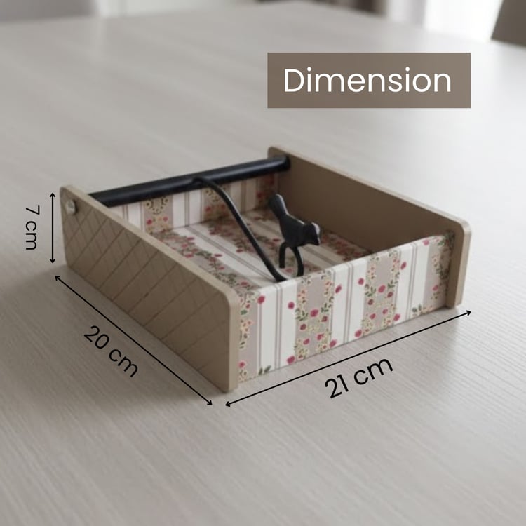 HOME SPARKLE Wooden Tissue Holder
