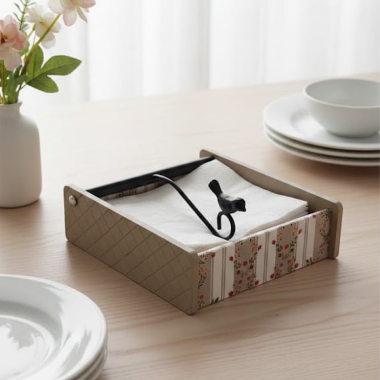 HOME SPARKLE Wooden Tissue Holder