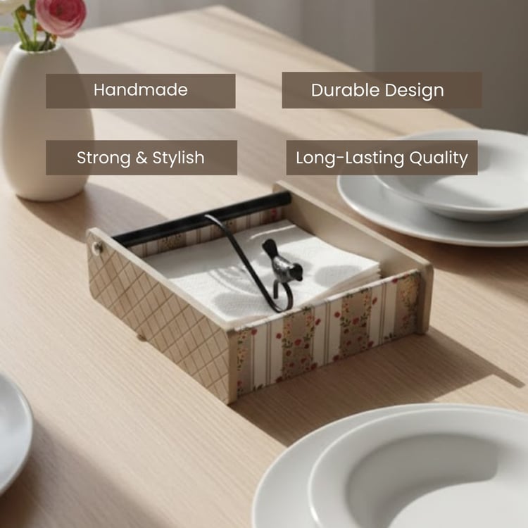 HOME SPARKLE Wooden Tissue Holder