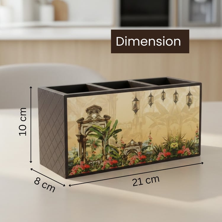HOME SPARKLE Wooden Cutlery Holder