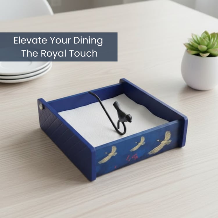 HOME SPARKLE Wooden Printed Tissue Holder