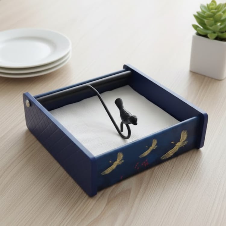 HOME SPARKLE Wooden Printed Tissue Holder