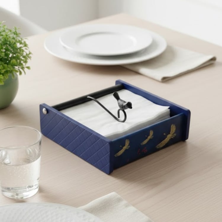 HOME SPARKLE Wooden Printed Tissue Holder