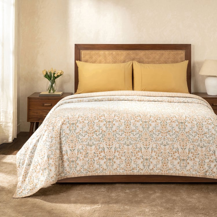 MASPAR Botanic Bloom Cotton Floral Print Reversible Single Dohar