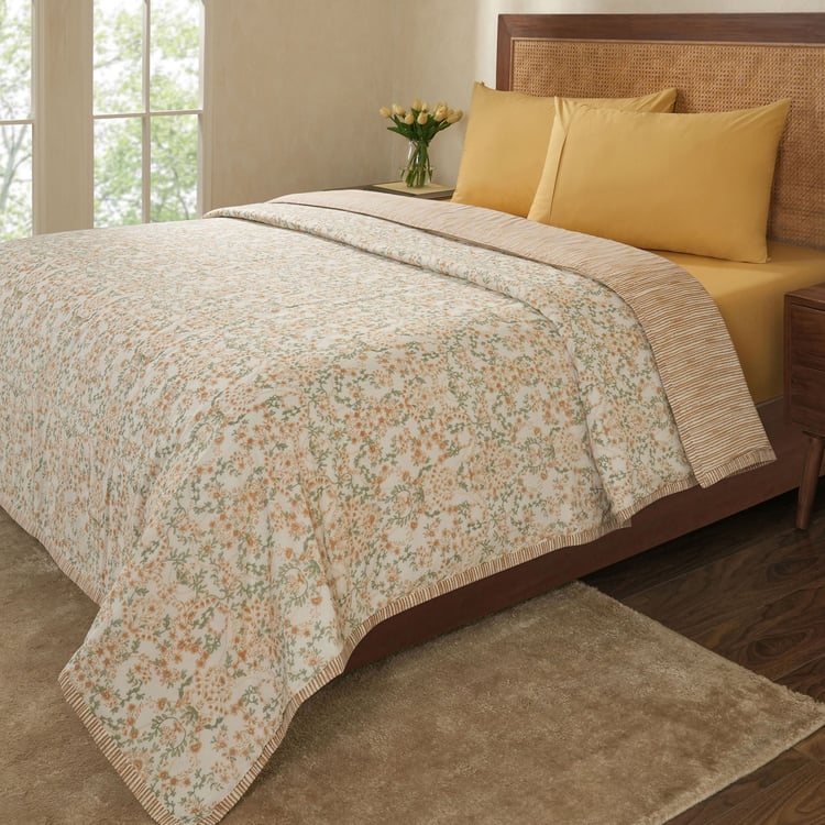 MASPAR Botanic Bloom Cotton Floral Print Reversible Single Dohar