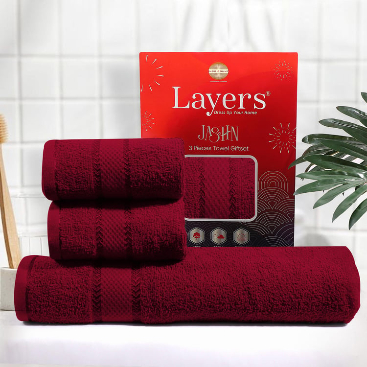 LAYERS Jashn 3Pcs Cotton Towel Set