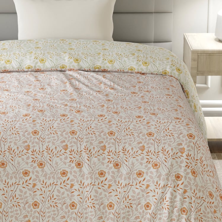 LAYERS Lumina Floret Cotton Floral Print Reversible Single Comforter