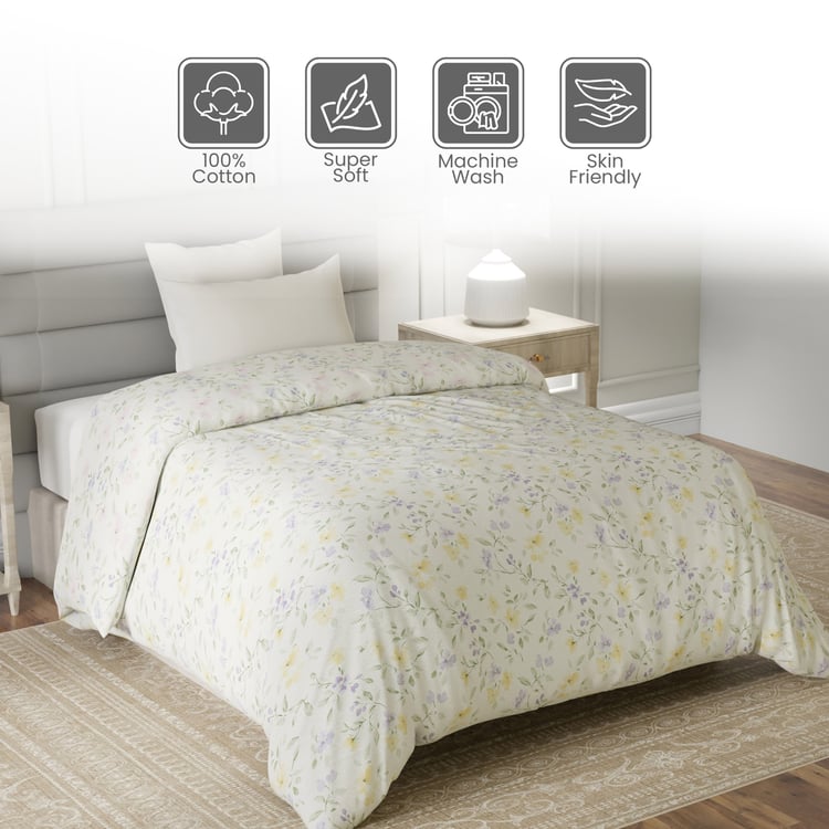 LAYERS Lumina Floret Cotton Floral Print Reversible Single Comforter